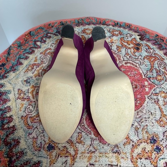 Fuchsia Microfiber Platform With Semi Block Heel - Picture 6 of 6